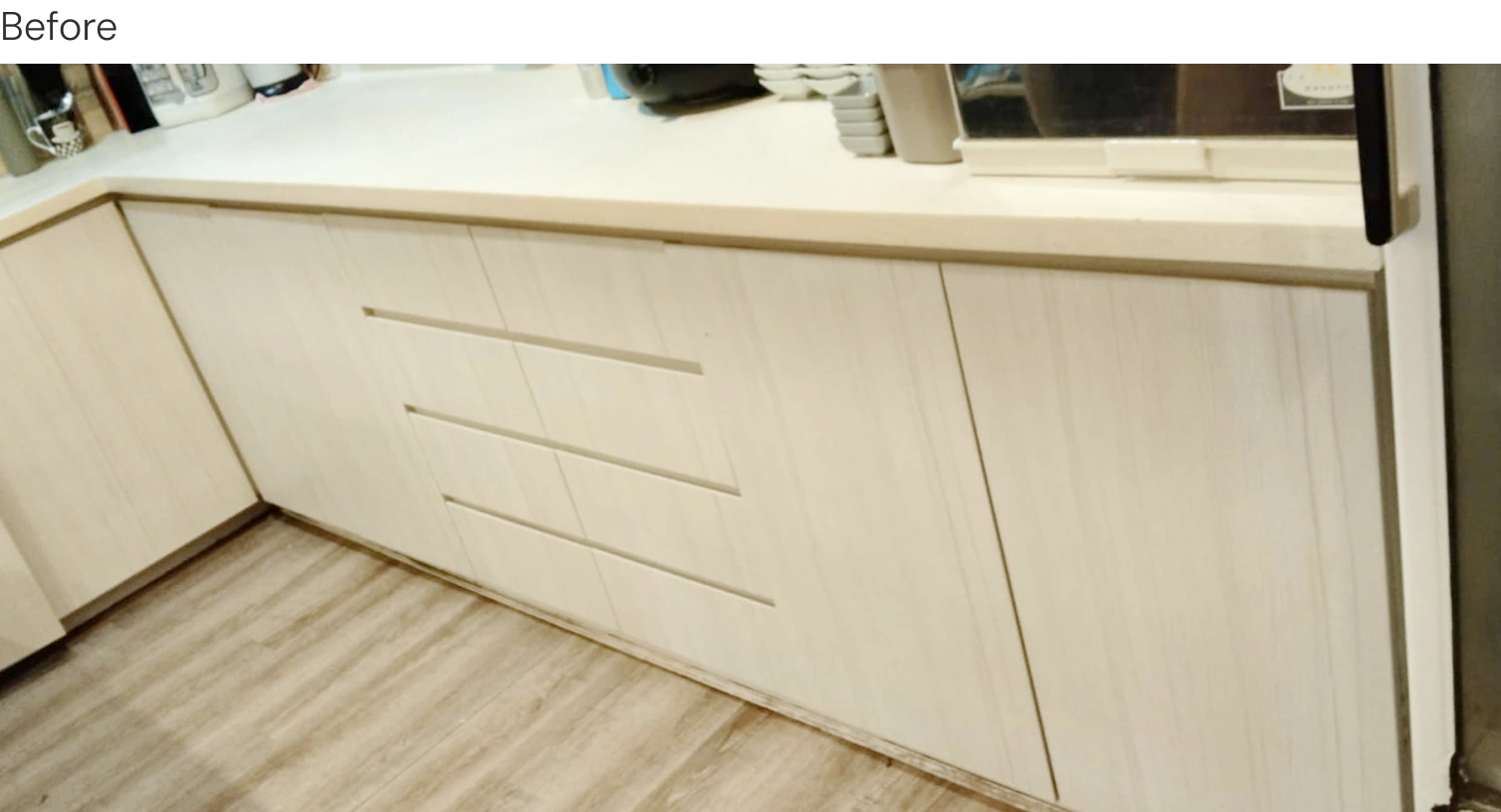 Before Makeover Wood Laminate Cabinate